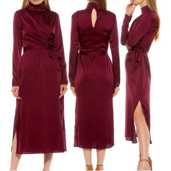Alexa Admor Crandberry high neck silk dress!  New with tags! - Picture 1 of 6